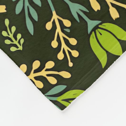 Sophisticated blue & beige floral pattern design  fleecedecke (Ecke)