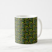 Sophisticated blue & beige floral pattern design kaffeetasse (VorderseiteRechts)