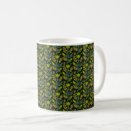 Sophisticated blue & beige floral pattern design  kaffeetasse