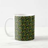 Sophisticated blue & beige floral pattern design  kaffeetasse (Links)