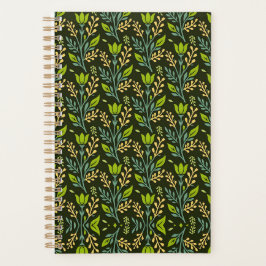 Sophisticated blue & beige floral pattern design  planer