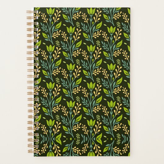 Sophisticated blue & beige floral pattern design  planer (Vorderseite)