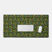 Sophisticated blue & beige floral pattern design  schreibtischunterlage (Tastatur & Maus)