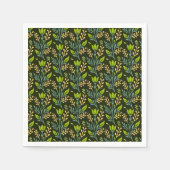 Sophisticated blue & beige floral pattern design  serviette (Vorderseite)