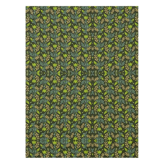 Sophisticated blue & beige floral pattern design  tischdecke (Vorderseite)