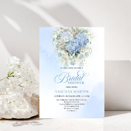 Sophisticated Blue Floral Bridal Shower Invitation Einladung