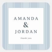 Sophisticated Blue Minimalist Thank You Quadratischer Aufkleber (Vorderseite)