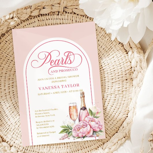 Sophisticated Blush and Gold Bridal Shower Card Einladung