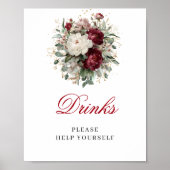 Sophisticated Blush Burgundy Drinks 8x10 Schild (Vorne)