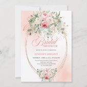 Sophisticated Blush Gold Bridal Shower Invitation Einladung (Vorderseite)
