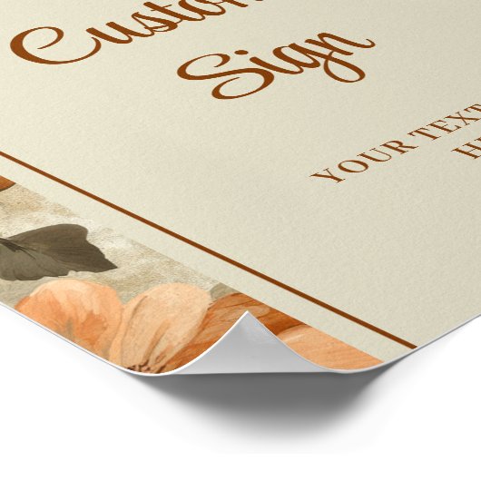 Sophisticated Boho Copper Ivory Sage Floral Custom Poster (Ecke)