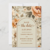 Sophisticated Boho Neutral Beige Sage Save Date Einladung (Vorderseite)