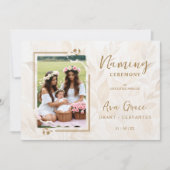 Sophisticated Botanical Gold Frame Photo Einladung (Vorderseite)