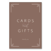Sophisticated Brown Minimalist Gratitude Card Tischnummer (Rückseite)