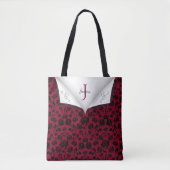 Sophisticated Burgundy and Black Rose Tote Tasche (Vorderseite)