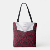 Sophisticated Burgundy and Black Rose Tote Tasche (Rückseite)