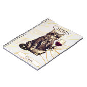 Sophisticated Cat Wine Lover Notebook Notizblock (Linke Seite)