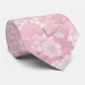 Sophisticated Cherry Blossom Floral Krawatte (Gerollt)