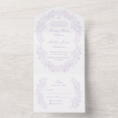 Sophisticated Classic Script Purple Wedding All In One Einladung (Innen Boden)