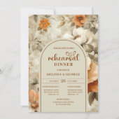 Sophisticated Copper Ivory Sage Floral Rehearsal   Einladung (Vorderseite)