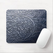 Sophisticated Dark Blue 3D Rose Petal Pattern  Mousepad (Mit Mouse)