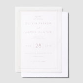 Sophisticated Dusty Rose Minimalist Pergament Einladungen (Versetzt)