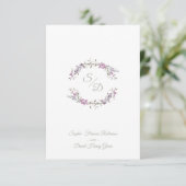 Sophisticated Elegant Lilac Floral Wedding Garland RSVP Karte (Stehend Vorderseite)