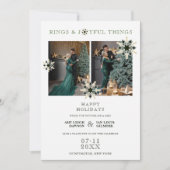 Sophisticated Exquisite Christmas Snowflakes Save The Date (Vorderseite)