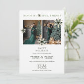 Sophisticated Exquisite Christmas Snowflakes Save The Date (Stehend Vorderseite)