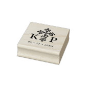 Sophisticated Faith Cross Wedding Initials Gummistempel (Stempel)