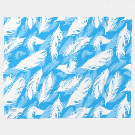 Sophisticated Feather Design Fleecedecke (Vorderseite (Horizontal))