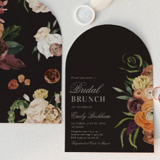 Sophisticated Floral Arch Bridal Brunch Invitation Einladung