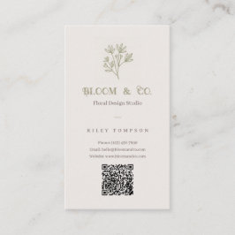 Sophisticated Floral Beige Elegant Minimal Card Visitenkarte
