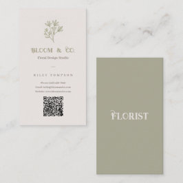Sophisticated Floral Beige Elegante Minimal-Karte Visitenkarte