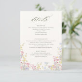 Sophisticated Floral Calligraphy Wedding Details Begleitkarte (Stehend Vorderseite)