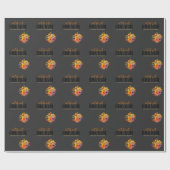 Sophisticated Floral Design Black Orange Flowers Geschenkpapier (Flach)