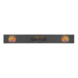 Sophisticated Floral Design Black Orange Flowers  Ripsband
