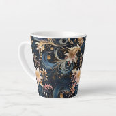 Sophisticated Gold Flowers On Navy Blue Milchtasse (Linke Ecke)