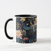 Sophisticated Gold Flowers On Navy Blue Tasse (Links)