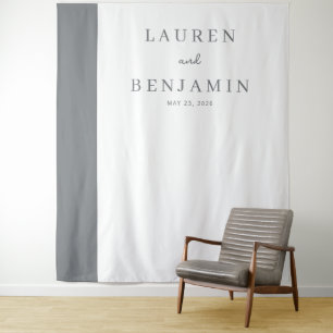 Sophisticated Graue Minimalistische Namen Wandteppich