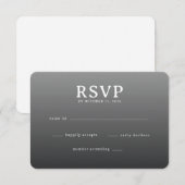 Sophisticated Gray Minimalist RSVP Karte (Vorne/Hinten)