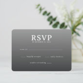 Sophisticated Gray Minimalist RSVP Karte (Stehend Vorderseite)