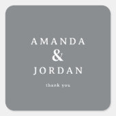 Sophisticated Gray Minimalist Thank You Sticker (Vorderseite)