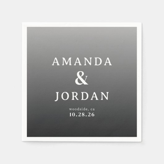 Sophisticated Gray Minimalist Typographic Serviette (Vorderseite)