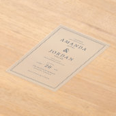 Sophisticated Gray Minimalist Wedding Invitation Acryleinladungen (Ablage )
