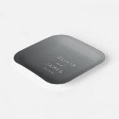 Sophisticated Gray Minimalist Wedding Pappteller (Gewinkelt)