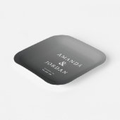 Sophisticated Gray Minimalist Wedding Pappteller (Gewinkelt)