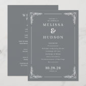 Sophisticated Gray Vine Wedding Ceremony Programm (Vorne/Hinten)