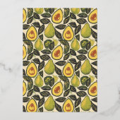 Sophisticated Green Avocado Folieneinladung (Rückseite)