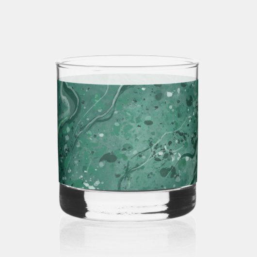 Sophisticated Green Marble Glass Whiskyglas (Vorderseite)